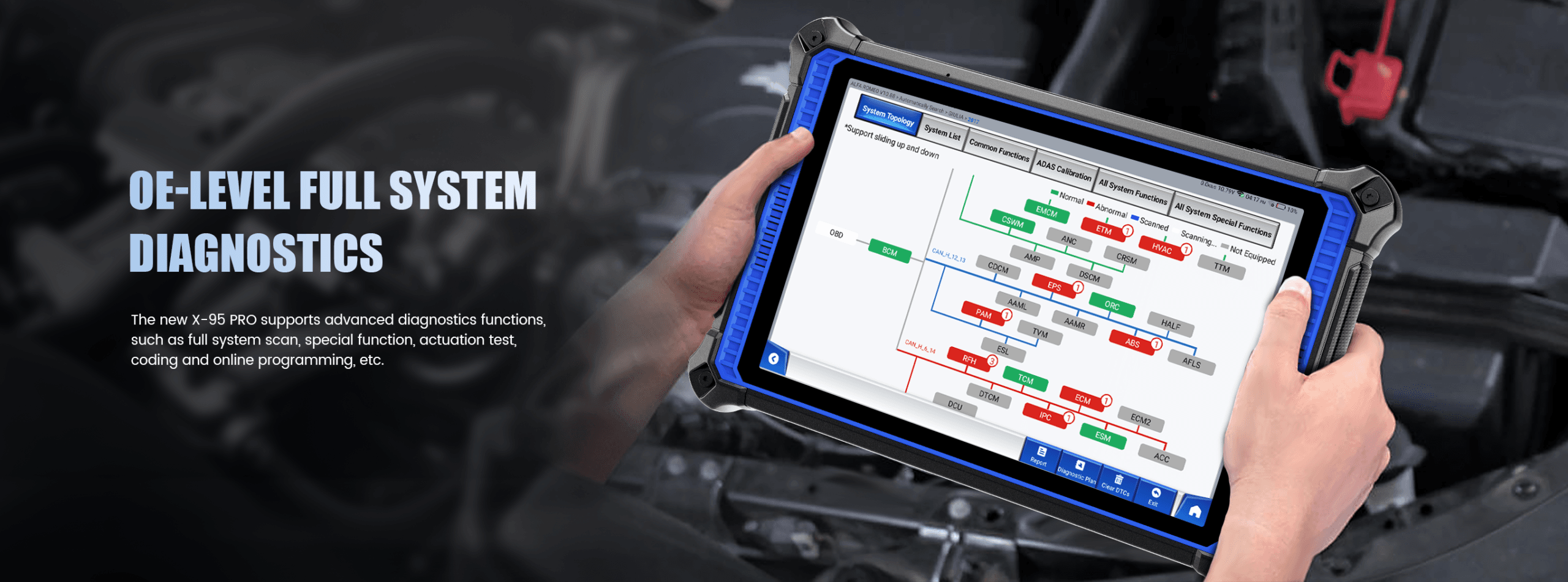 UDIAG X-95 PRO avis interface tablette 10 pouces Android diagnostic professionnel