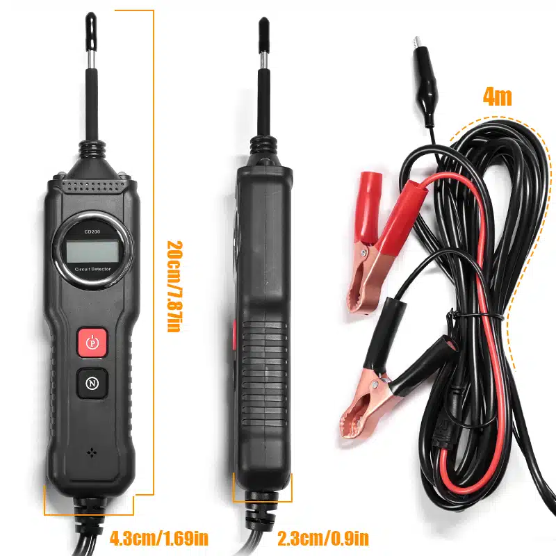 Contenido del kit UDIAG CD200 con cables de tierra y pilas AAA