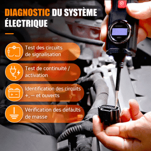 Traducido Affichage LCD digital UDIAG CD200 pour diagnostic électrique