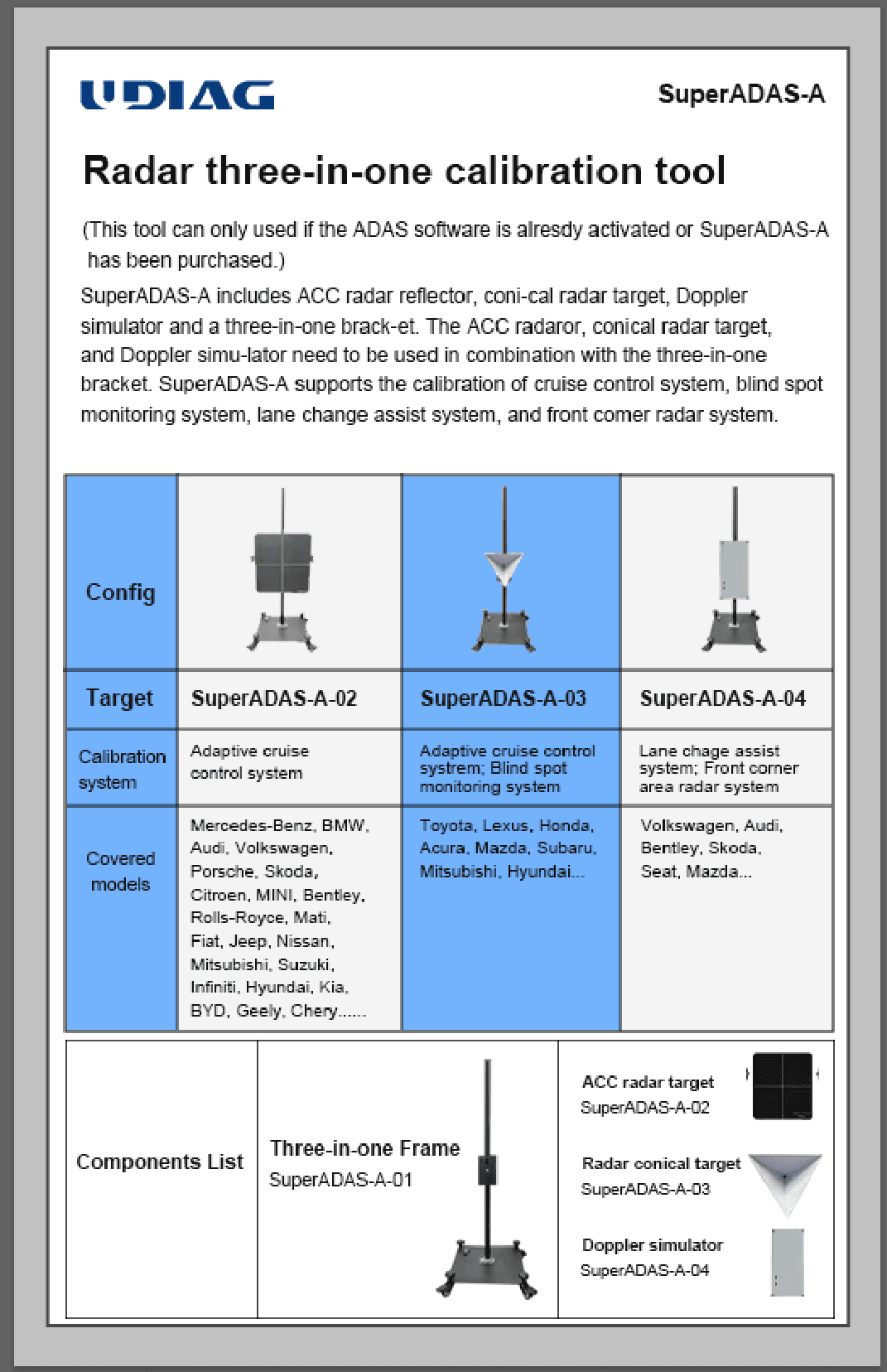 UDIAG SuperADAS-B | Kit Calibration ADAS Complet - Imagen 4