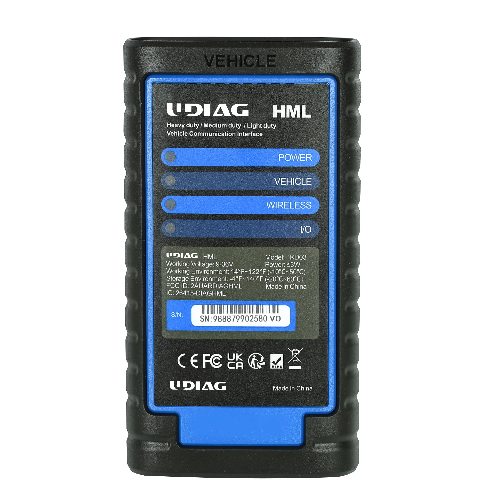 HD950 UDIAG truck VCI interface module, 24V J1939 compatible