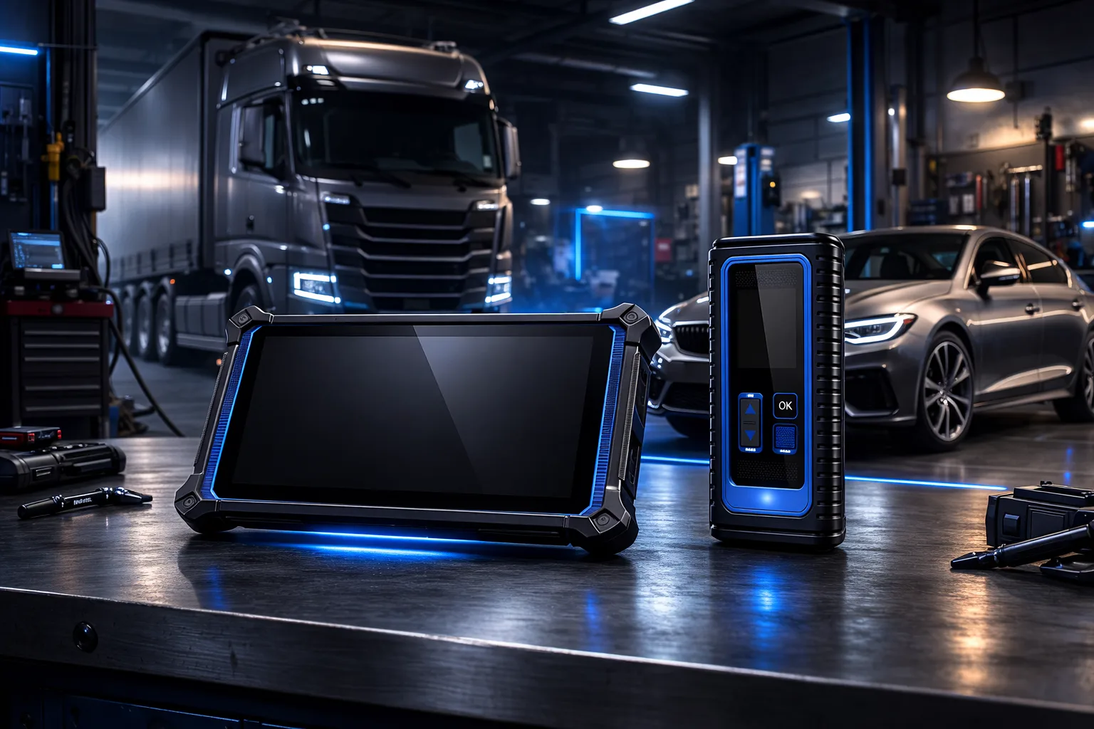 valise diagnostic professionnelle UDIAG X-95 PRO en atelier automobile