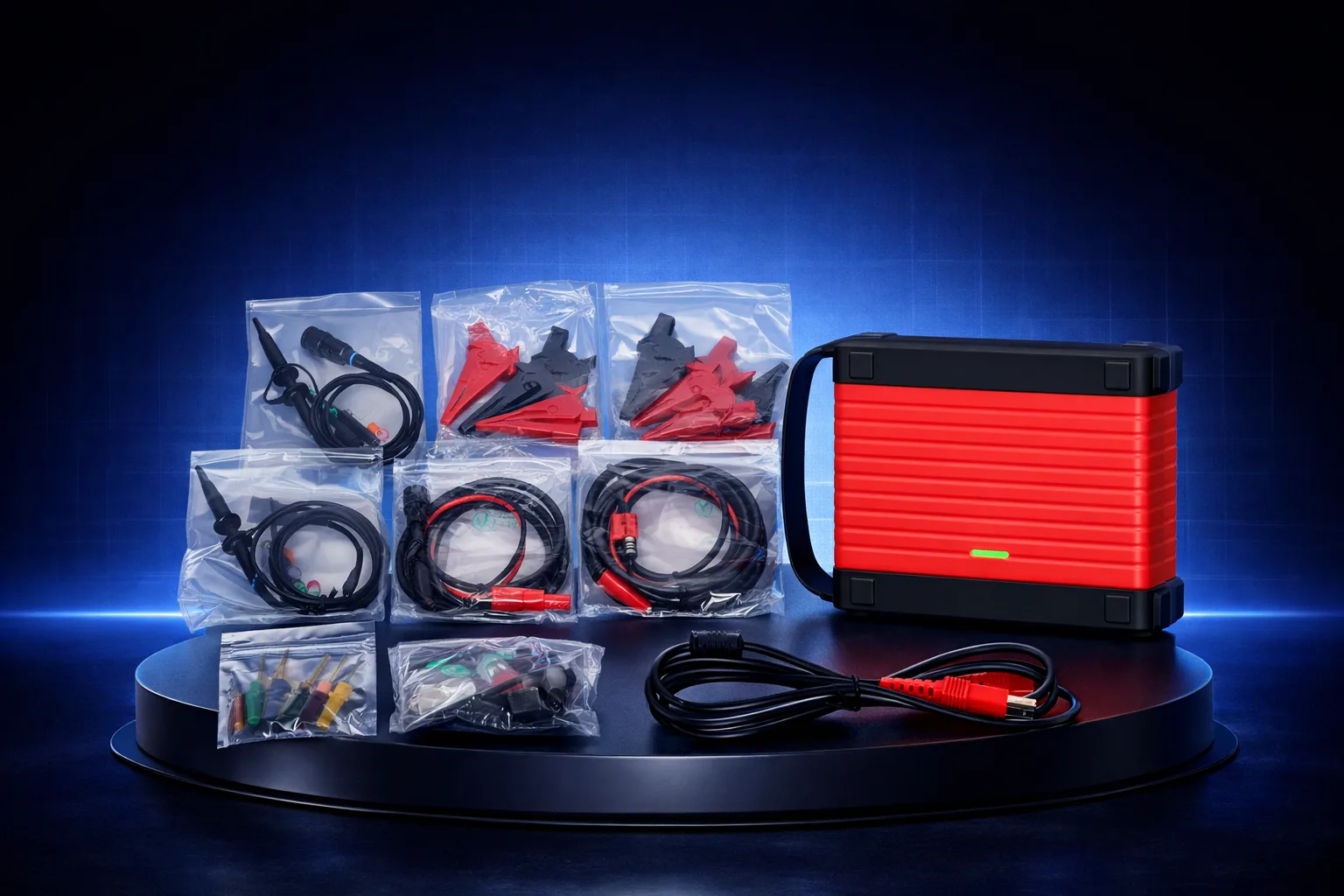 oscilloscope automobile professionnel UDIAG OS100 kit complet sondes clips
