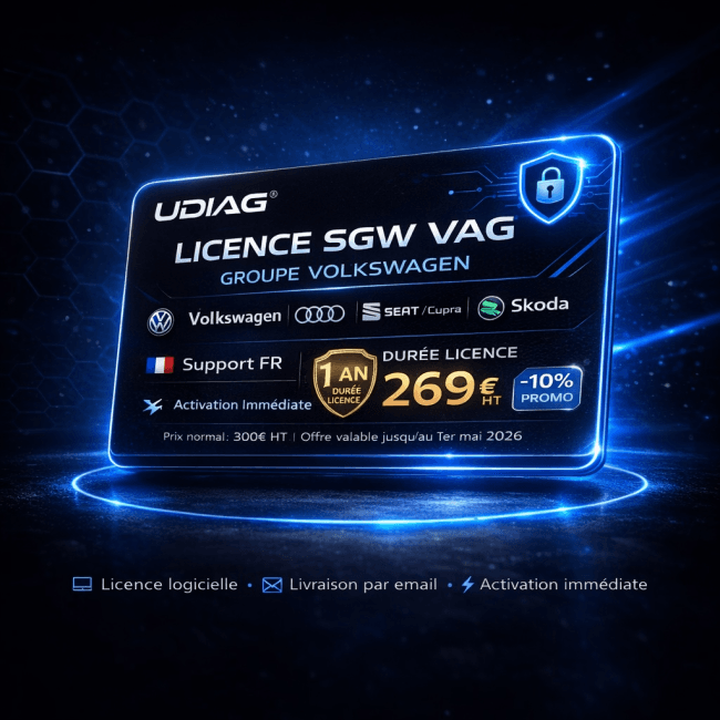 Licence SGW VAG UDIAG — accès passerelle sécurisée Volkswagen Audi SEAT Skoda