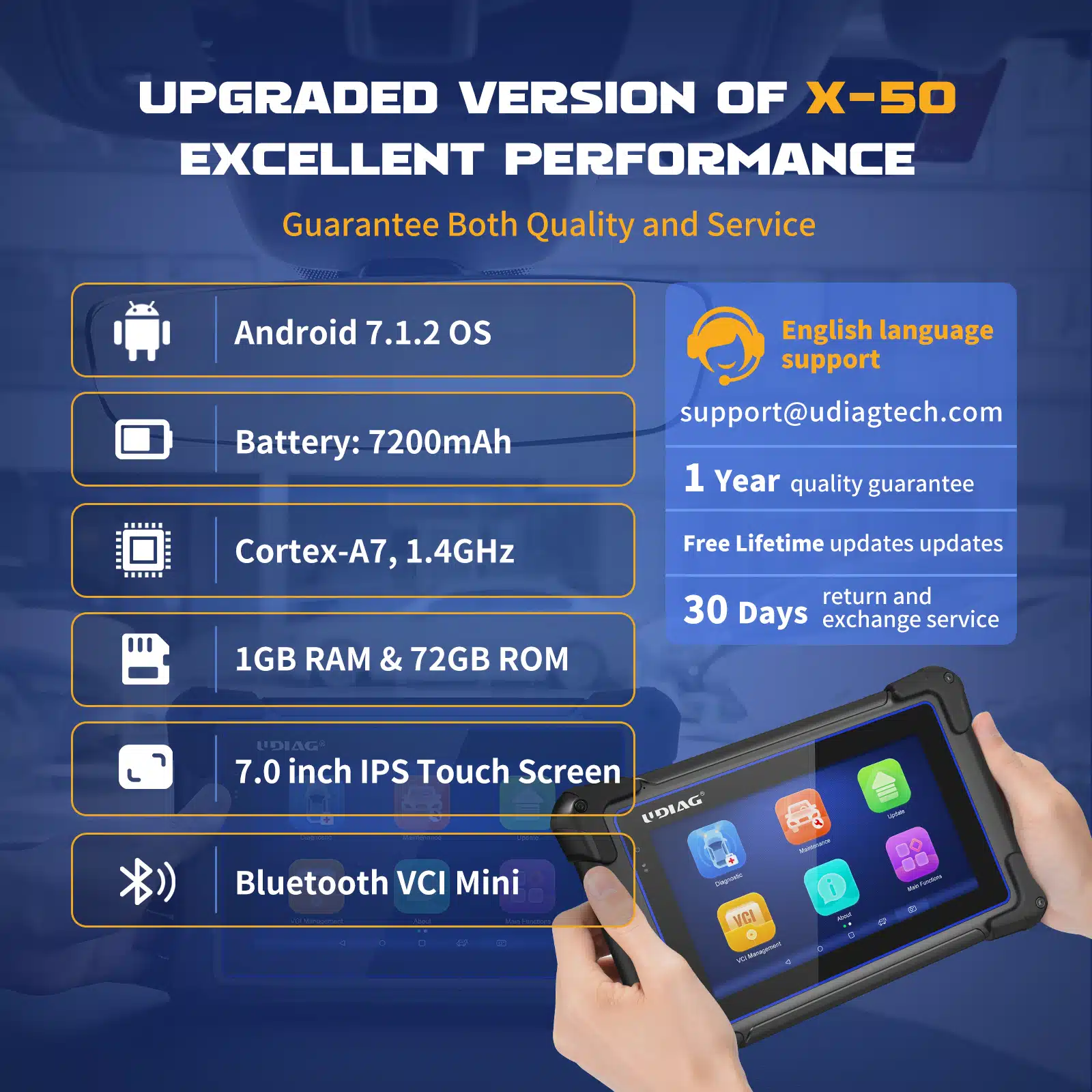 valise diagnostic multimarque X-50 tests bidirectionnels actionneurs
