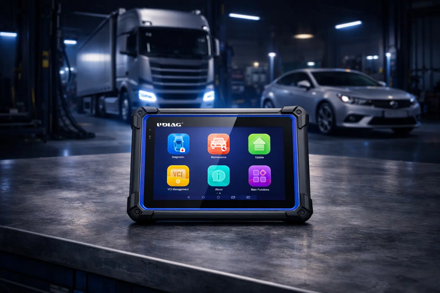 maleta de diagnóstico multimarca UDIAG X-50 con pantalla IPS de 7 pulgadas