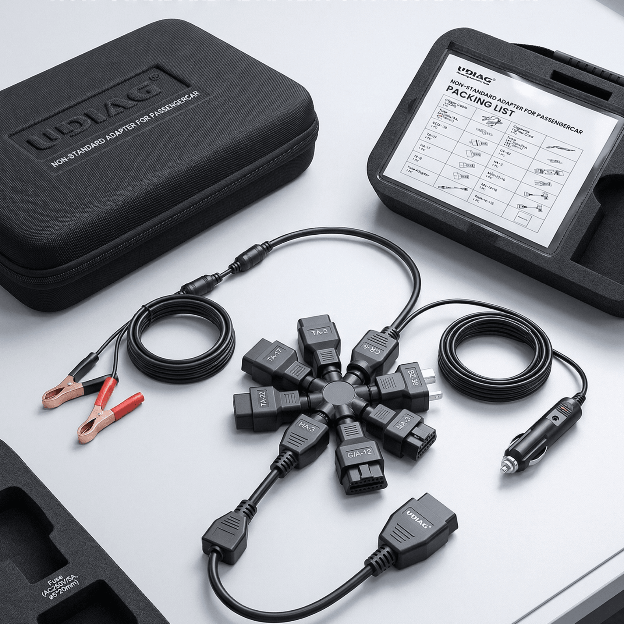 kit connecteurs OBD non standard CT950 packing list complète 14 adaptateurs