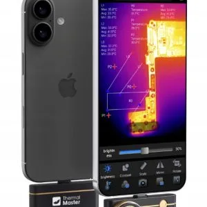 Kamera-termowizyjna-ANDROID-iOS-THERMAL-MASTER-P3-8mm-80m-20Cdo600C-ZOOM-Certyfikaty-zgodnosci-CE caméra thermique smartphone P3 taille compacte main