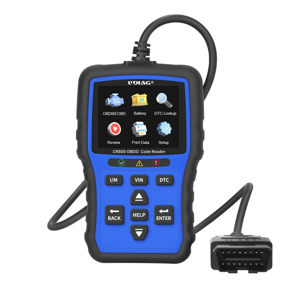 lecteur code OBD2 testeur batterie CR800 vue angle