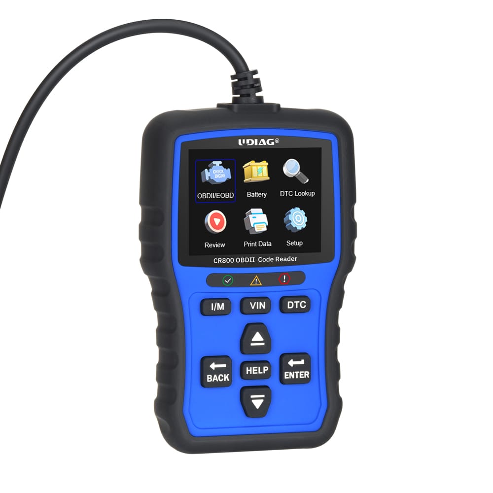 lecteur code OBD2 testeur batterie CR800 vue angle