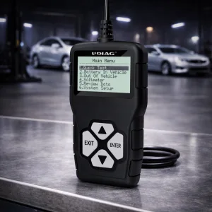 testeur batterie voiture BT208 vue face menu écran LCD
